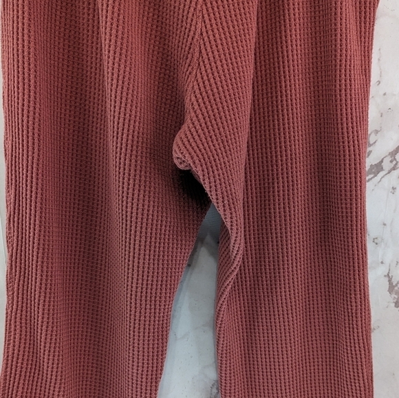 Champion Pants Womens 2X Pink Waffle Thermal Knit Wide Leg Crop Sweatpants - Picture 7 of 10